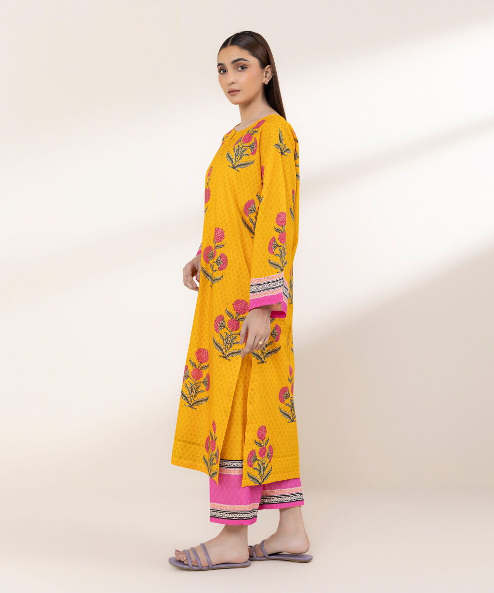 Women's RTW Textured Lawn Multi Printed Boxy Shirt