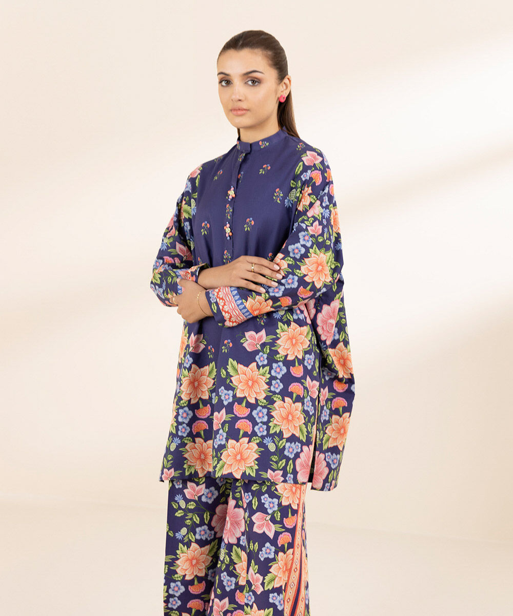 Unstitched Women's Printed Lawn Multi Two Piece Suit