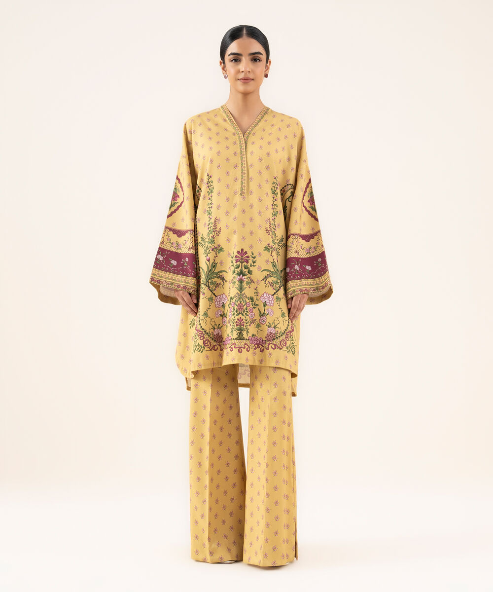Women's Unstitched Viscose Khaddar Printed Multi 2 Piece Suit