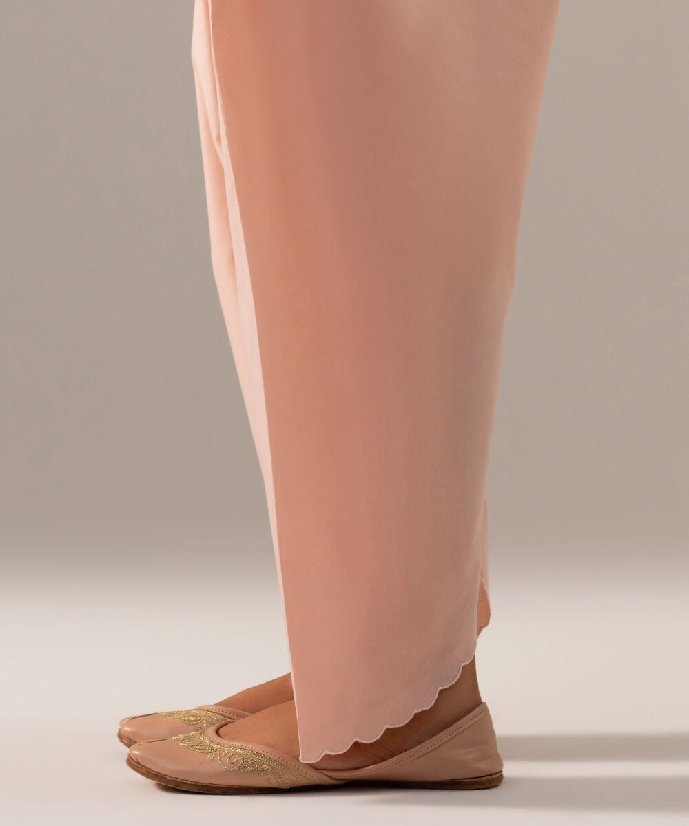 Women's RTW Cambric Solid Pink Shalwar