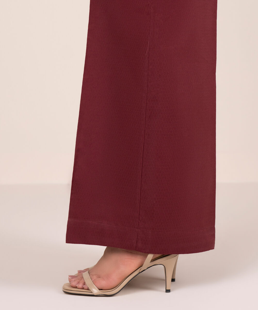 Women's RTW Dobby Solid Red Culottes