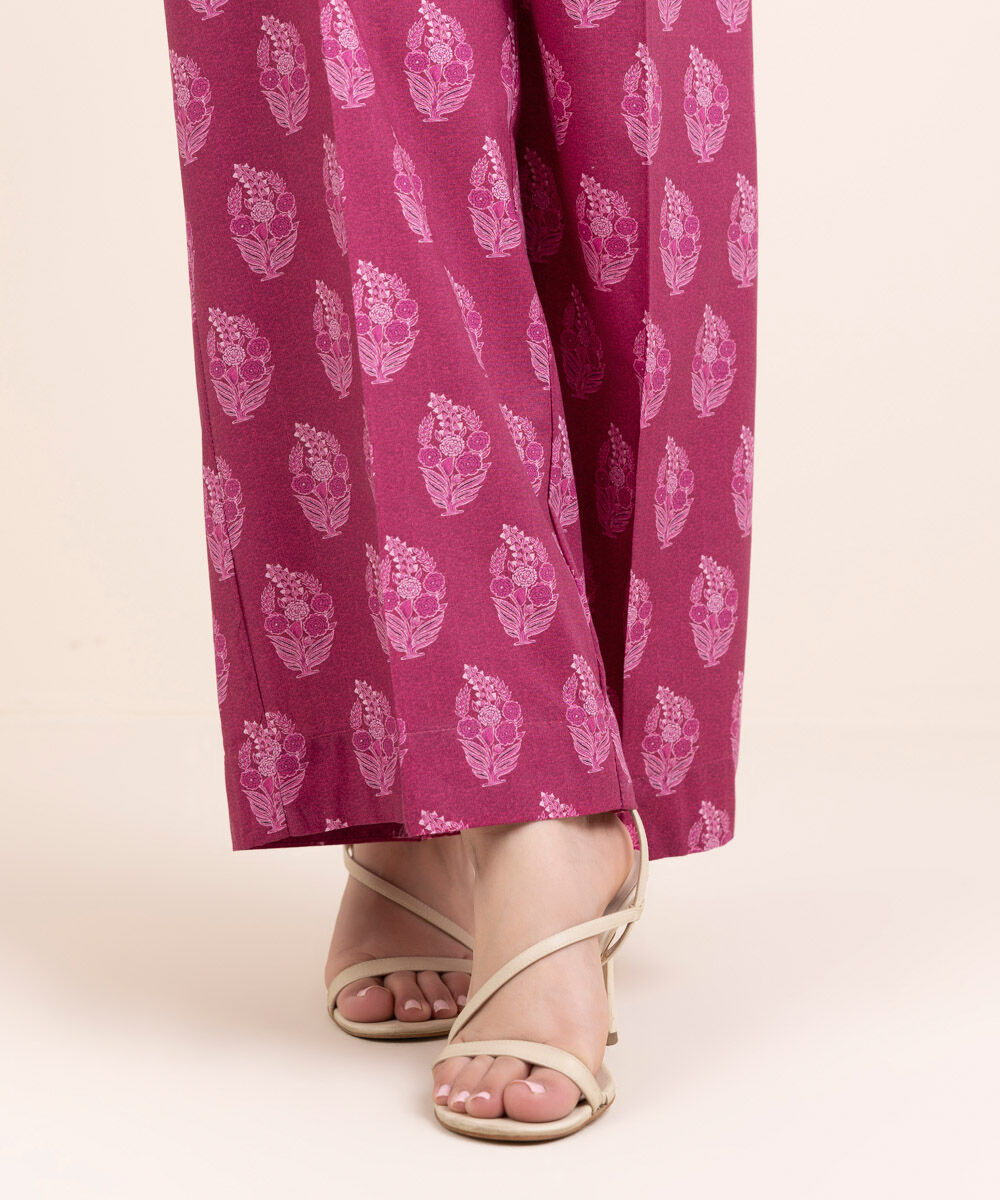 Woman - Pink Printed Cambric Culottes