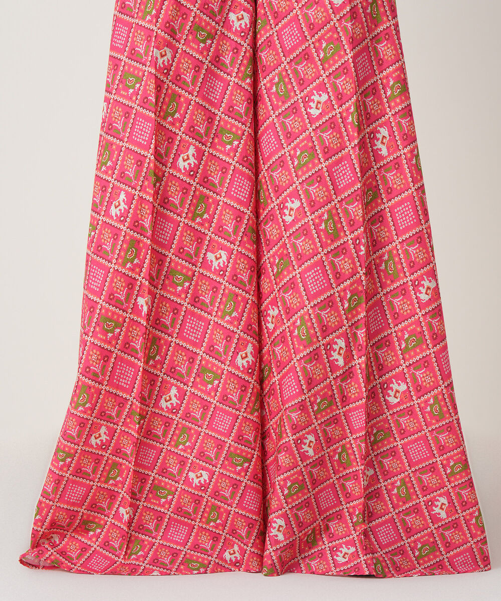 Women's RTW Cambric Pink Printed Trousers