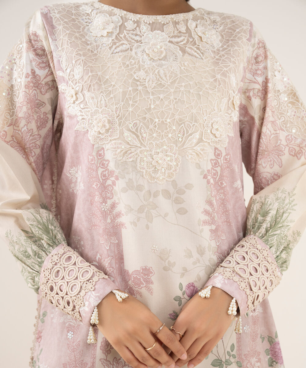 Women's Unstitched Pima Lawn Printed Three Piece Suit