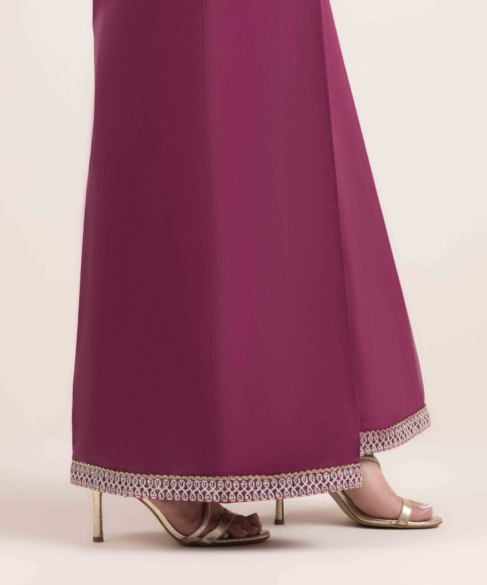 Woman - Pink Solid Cambric Culottes