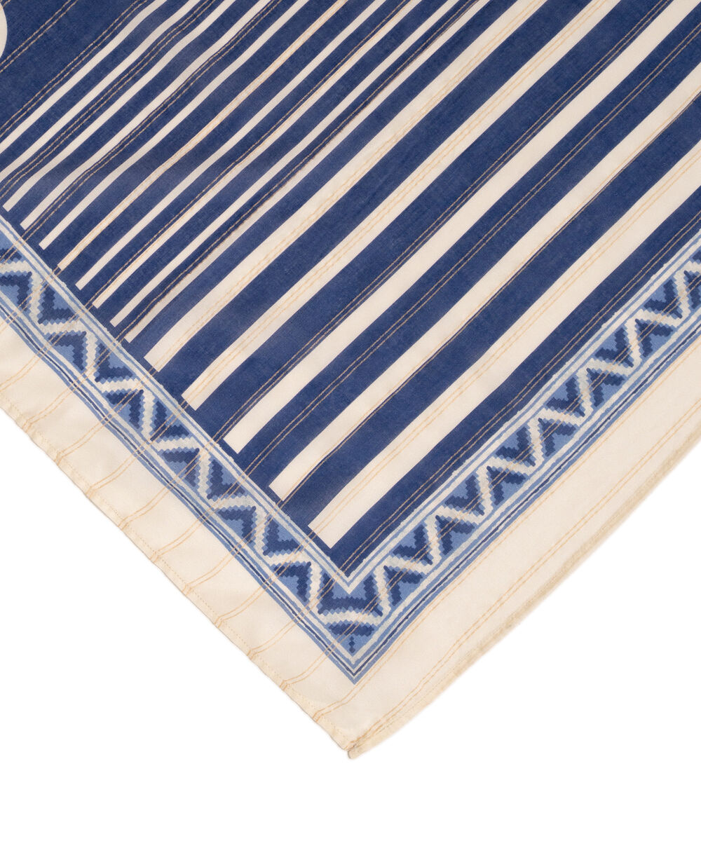 Zari Cotton Printed Dark Blue Dupatta