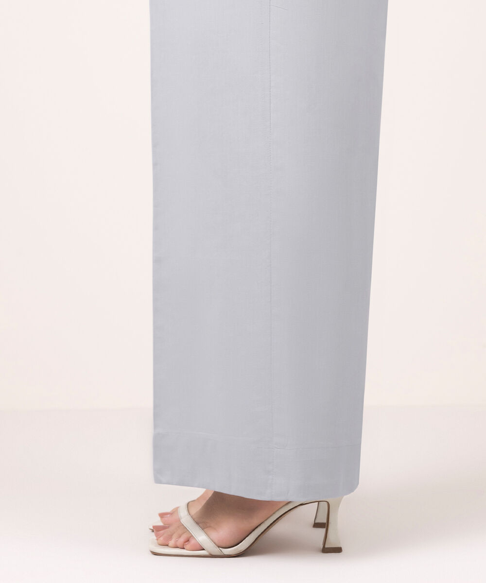 Women's RTW Cotton Viscose Solid Blue Culottes