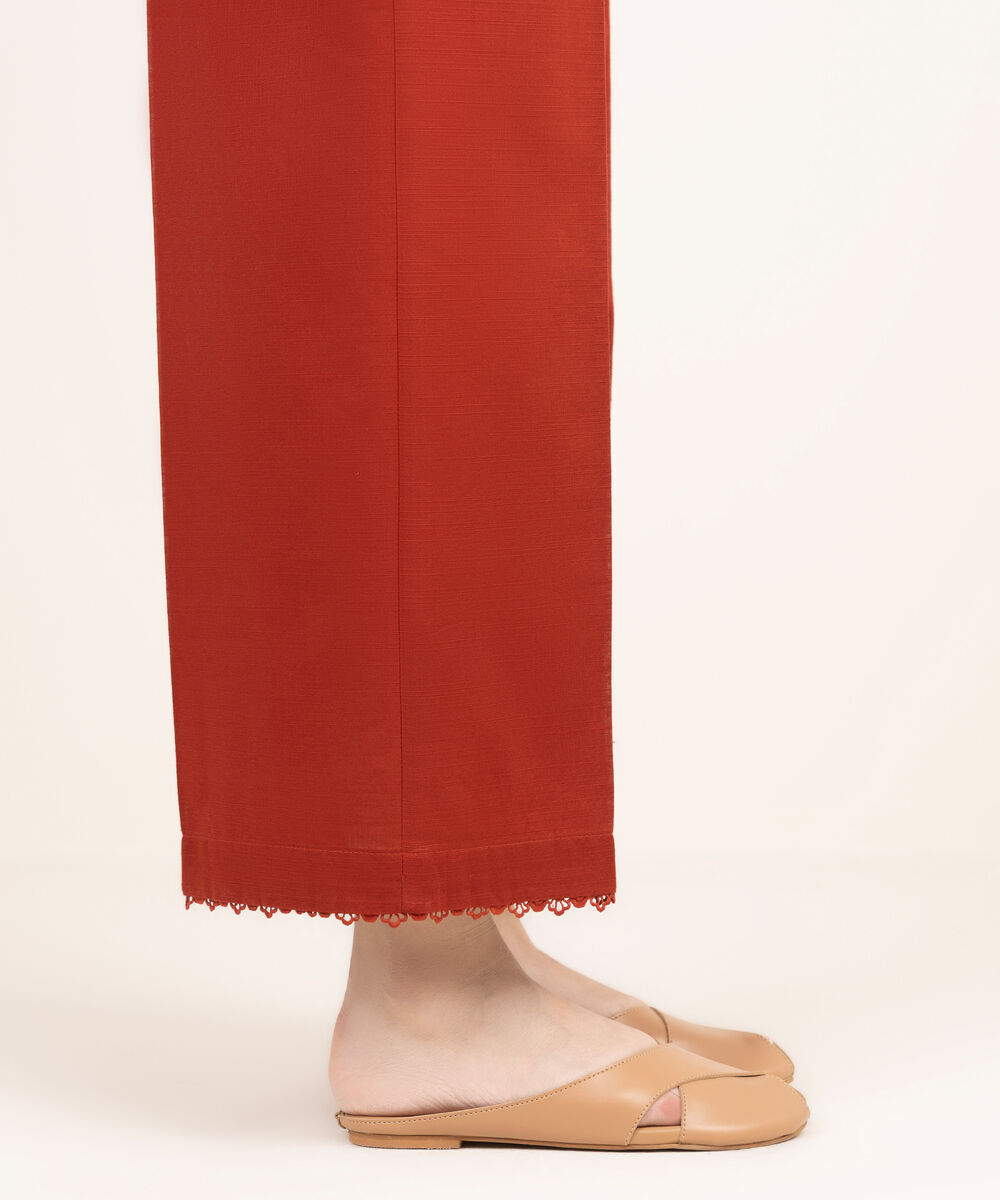 Women's RTW Cross Hatch Solid Orange Culottes