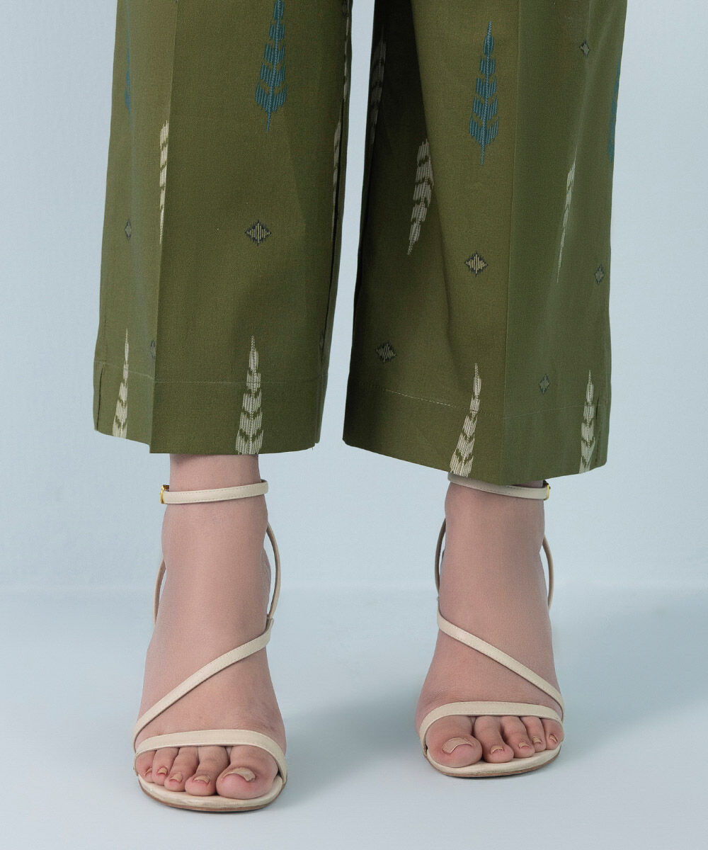 Woman - Green 2 Piece - Printed Cambric Suit