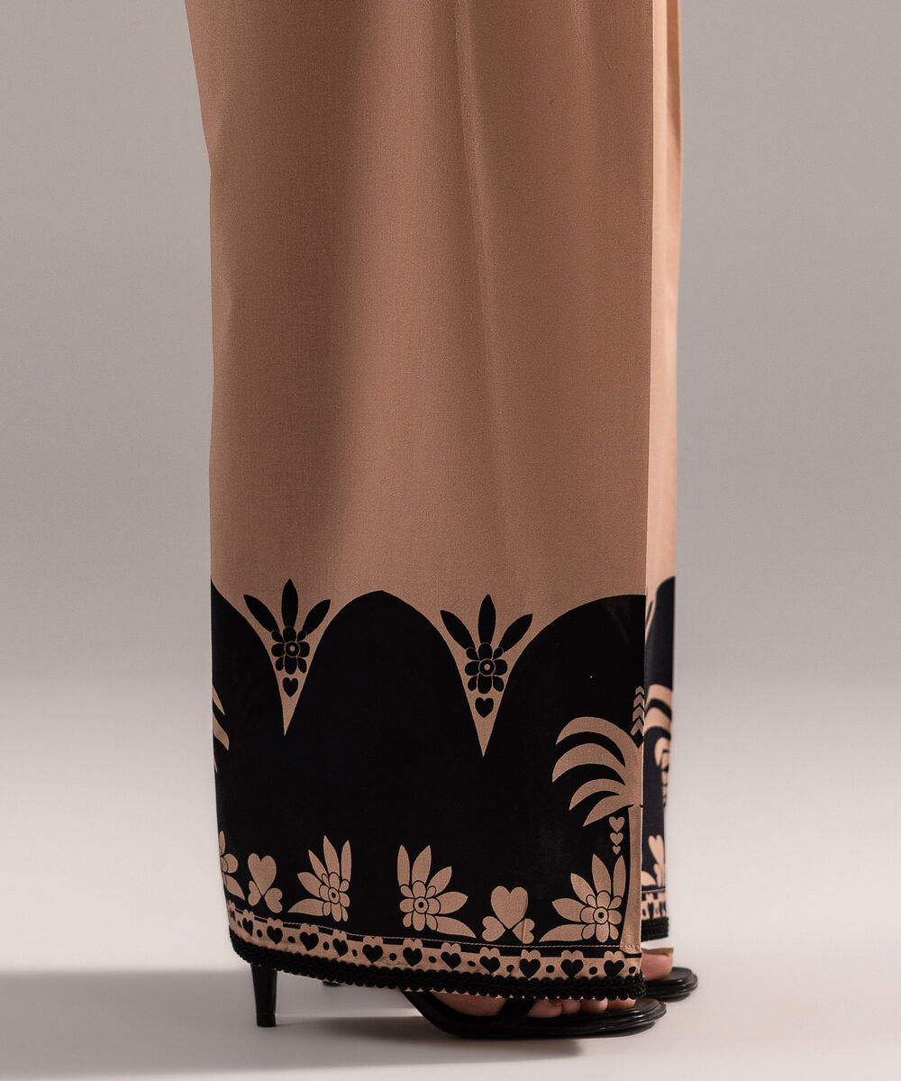 Women's RTW Cambric Printed Dusty Pink Farshi Shalwar