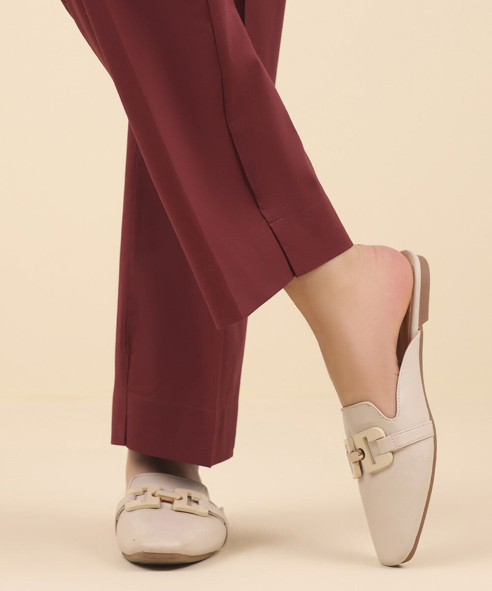 Women's Pret Cambric Red Solid Culottes