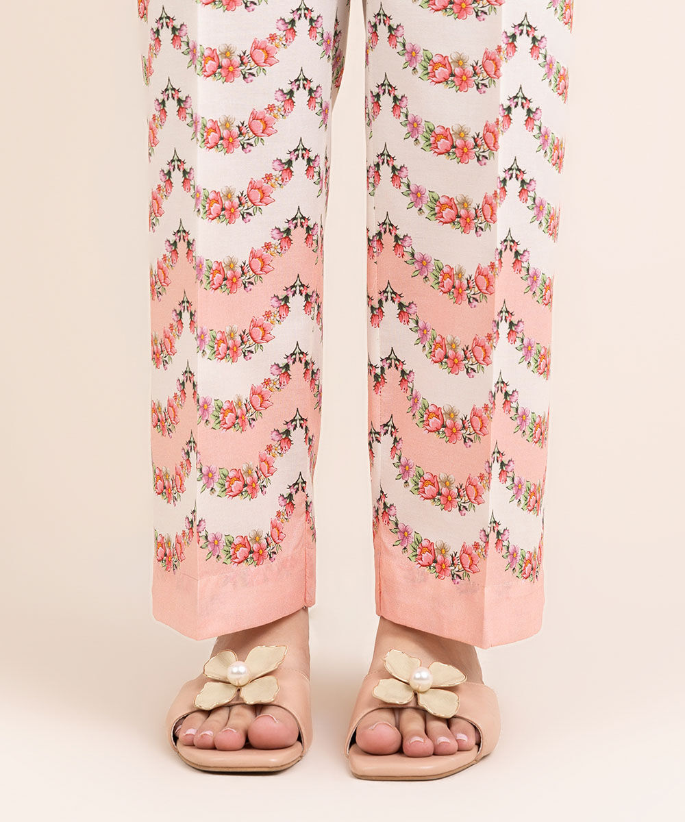 Woman - Multi Printed Cambric Straight Pants