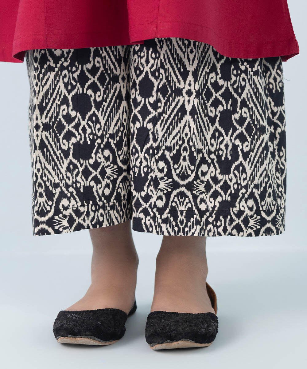 Girls - Red 2 Piece - Embroidered Cambric Suit