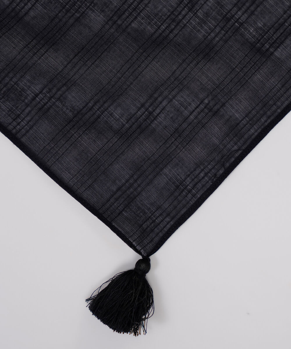Textured Voile Solid Black Dupatta