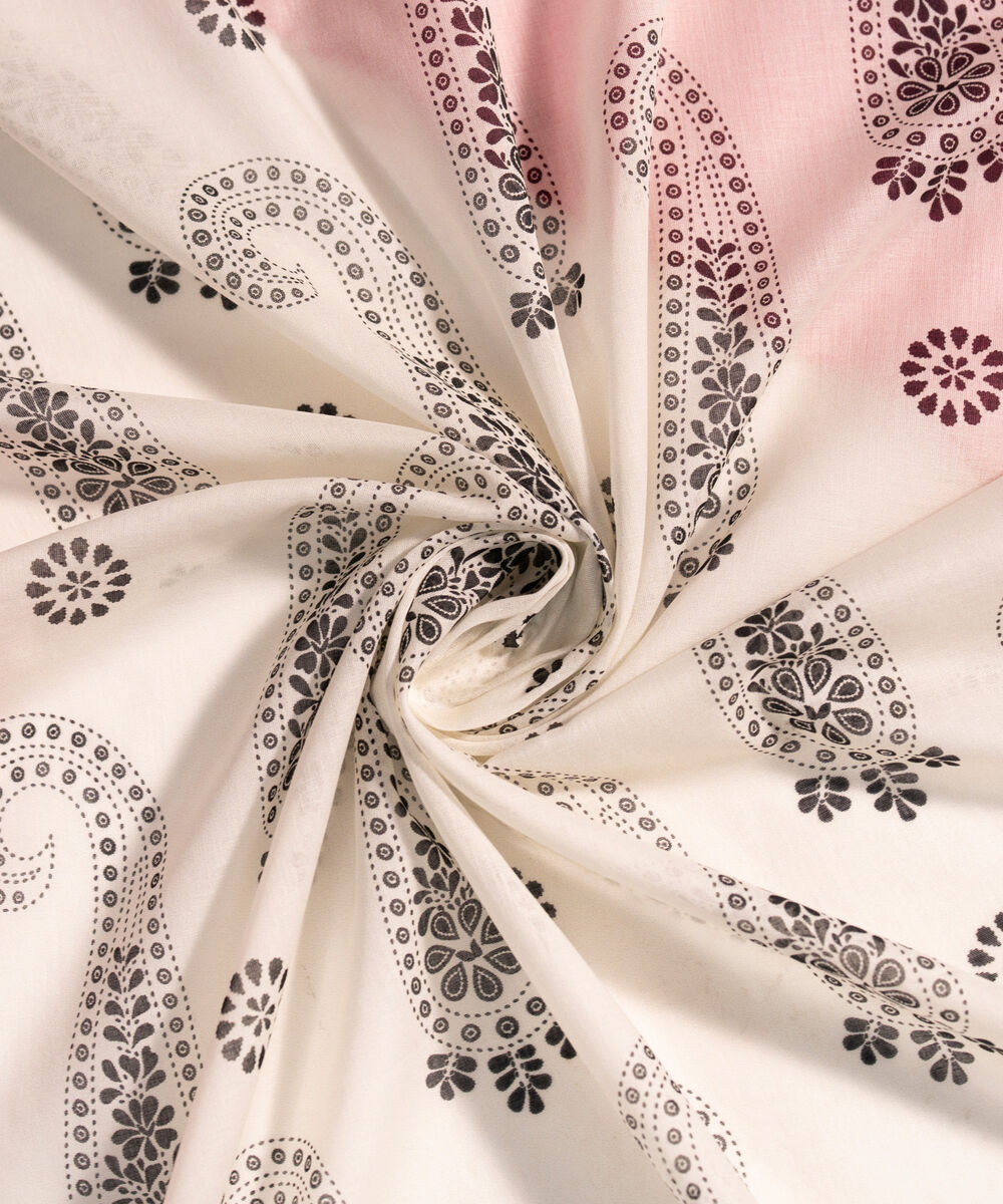 Lawn Printed Off White Dupatta