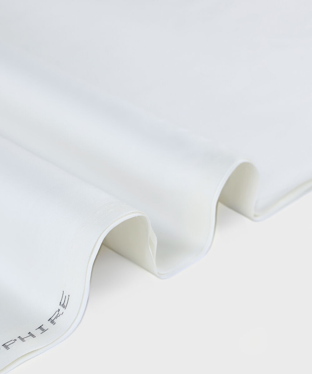 Men Unstitched Cotton Off White Full Suit Fabric