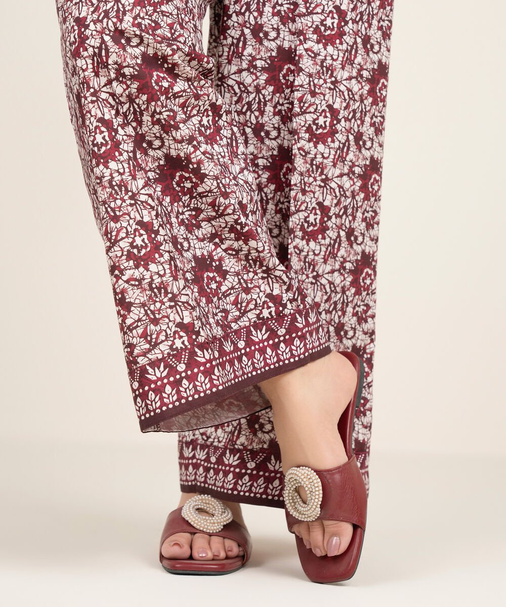 Women's RTW Cambric Printed Pink Culottes