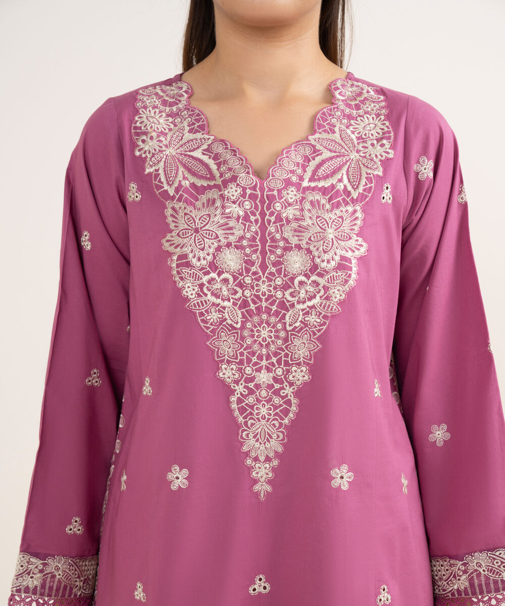 Women's RTW Cambric Pink Dyed Aline Shirt