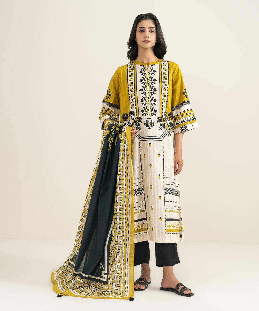 Textured Voile Printed Dupatta