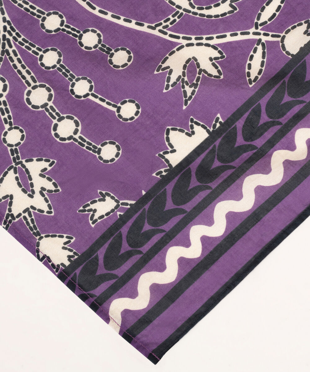 Fine Volie Purple Printed Dupatta