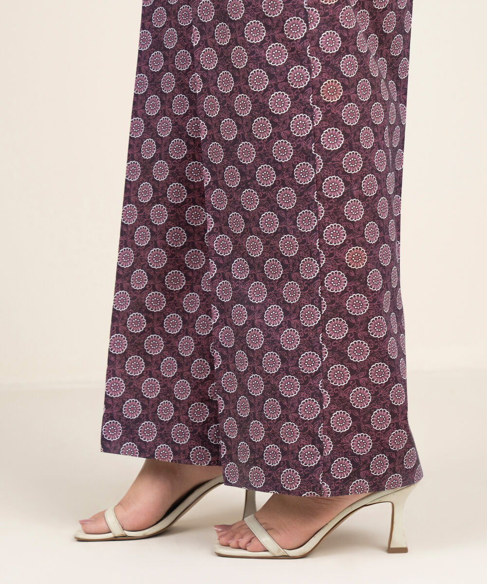 Women's RTW Cambric Printed Purple Culottes