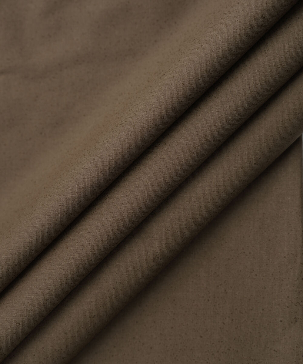 Men's Unstitched Brown Karandi Suit