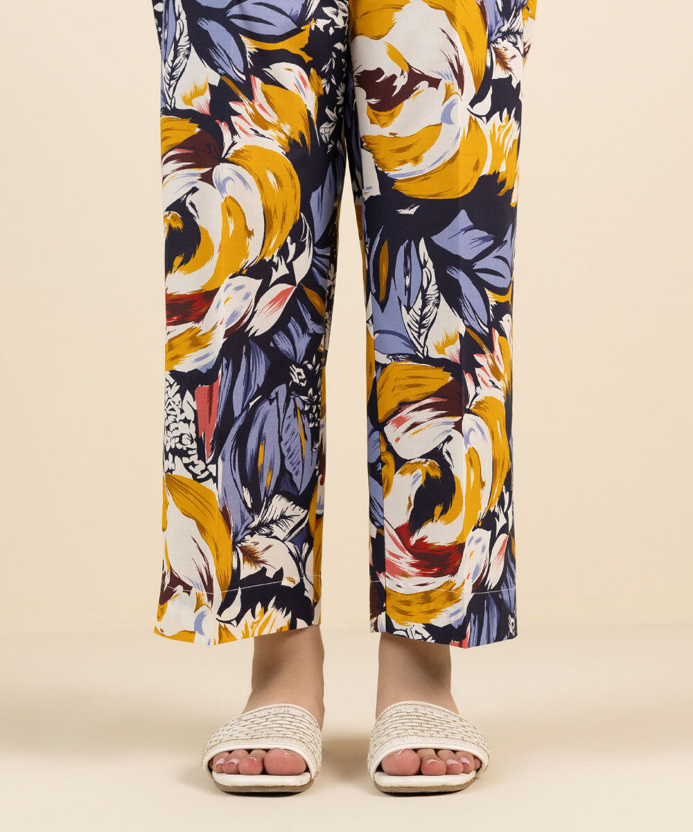 Woman - Multi Printed Cambric Straight Pants