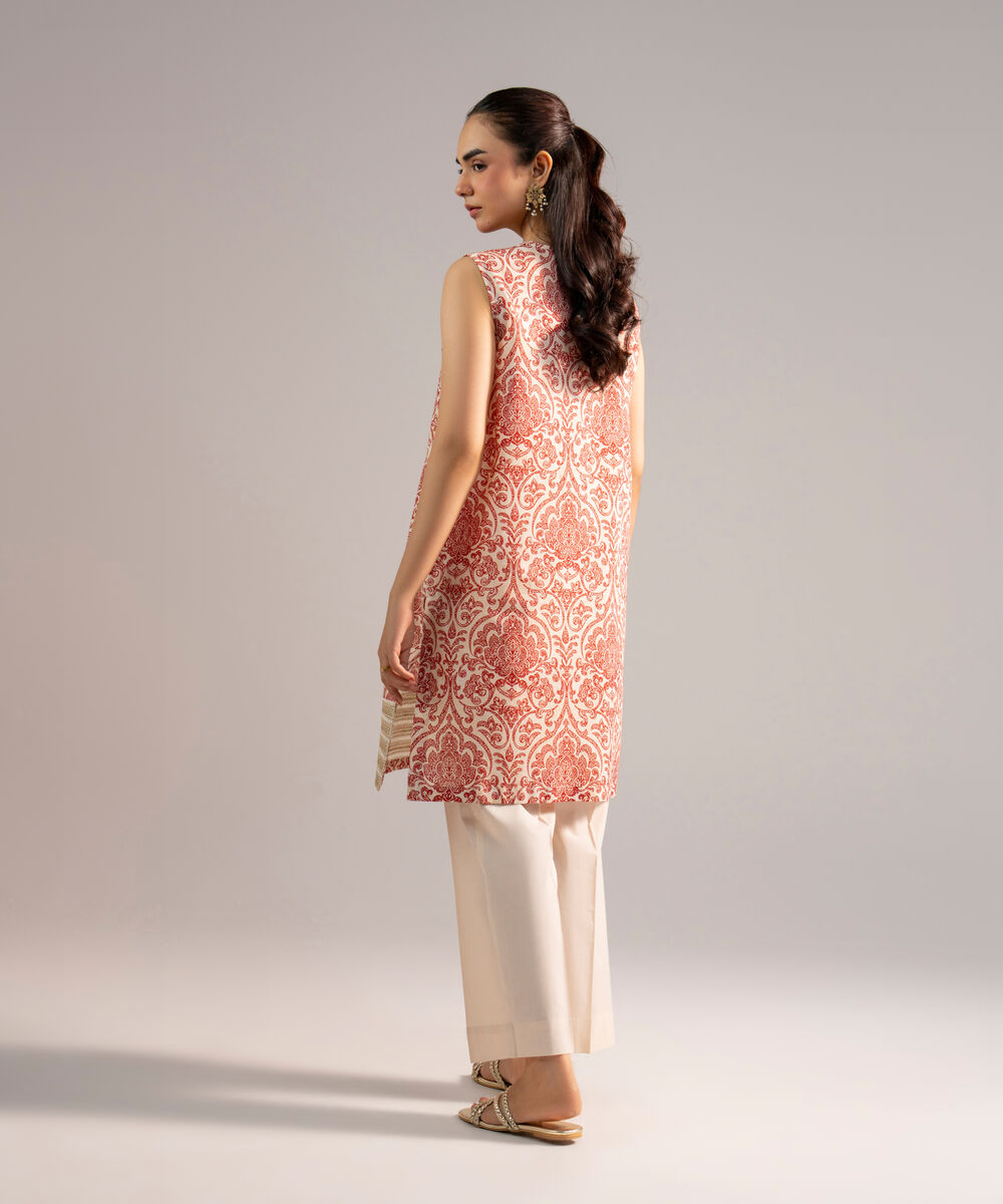 Women's RTW Zari Lawn Embroidered Off White Straight Shirt