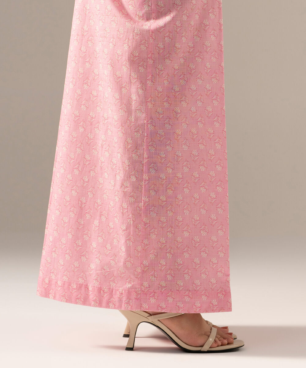 Women's RTW Crosshatch Printed Pink Flared Pants