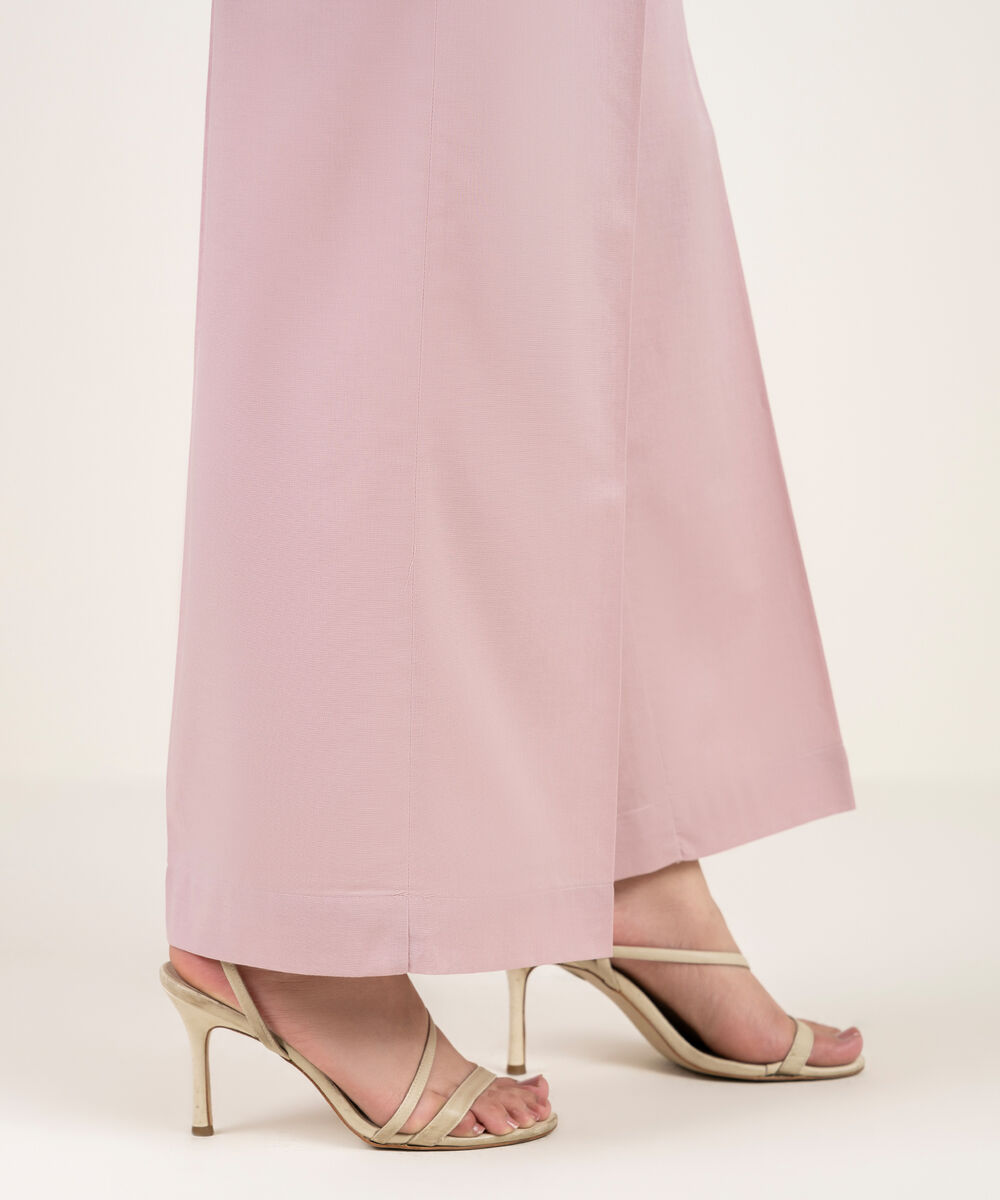 Women's RTW Cambric Solid Pink Culottes