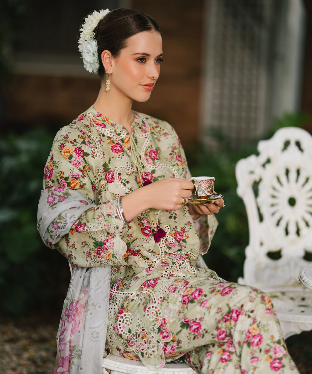 Women's RTW Zari Cotton Embroidered Multi Straight Shirt