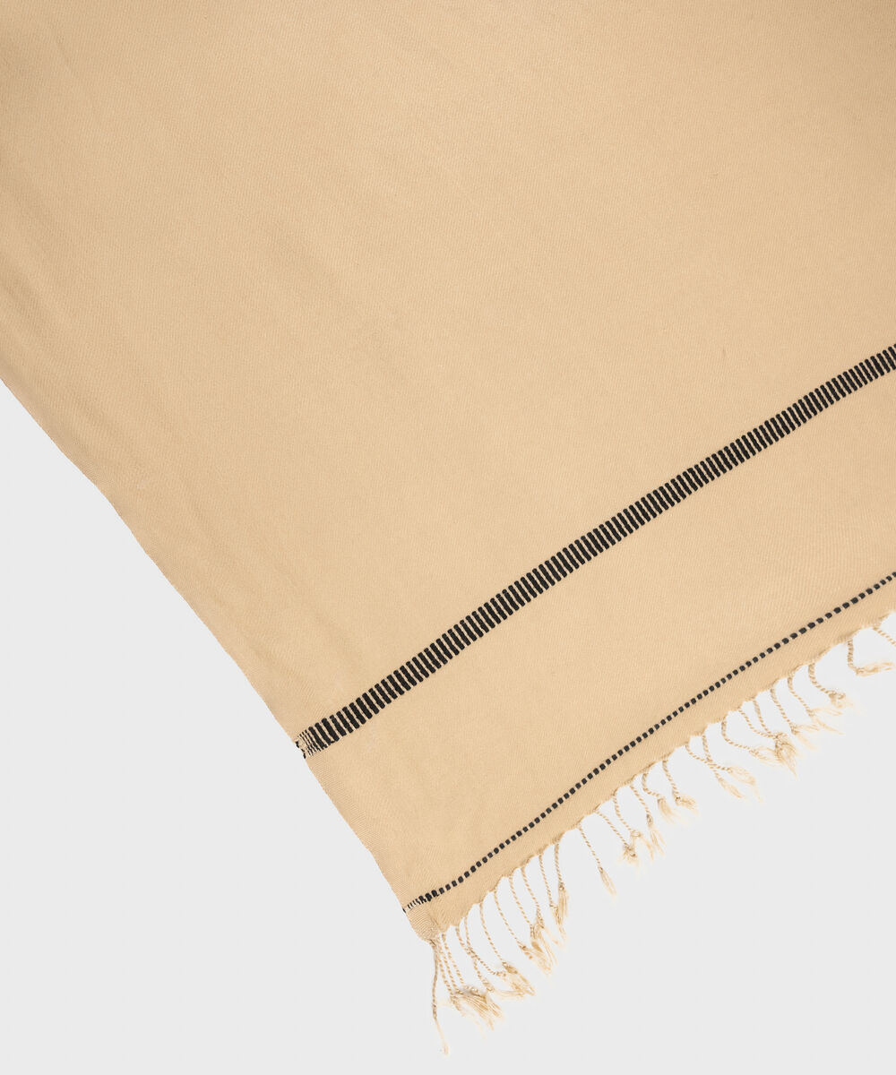 Men Wool Blended Beige Shawl