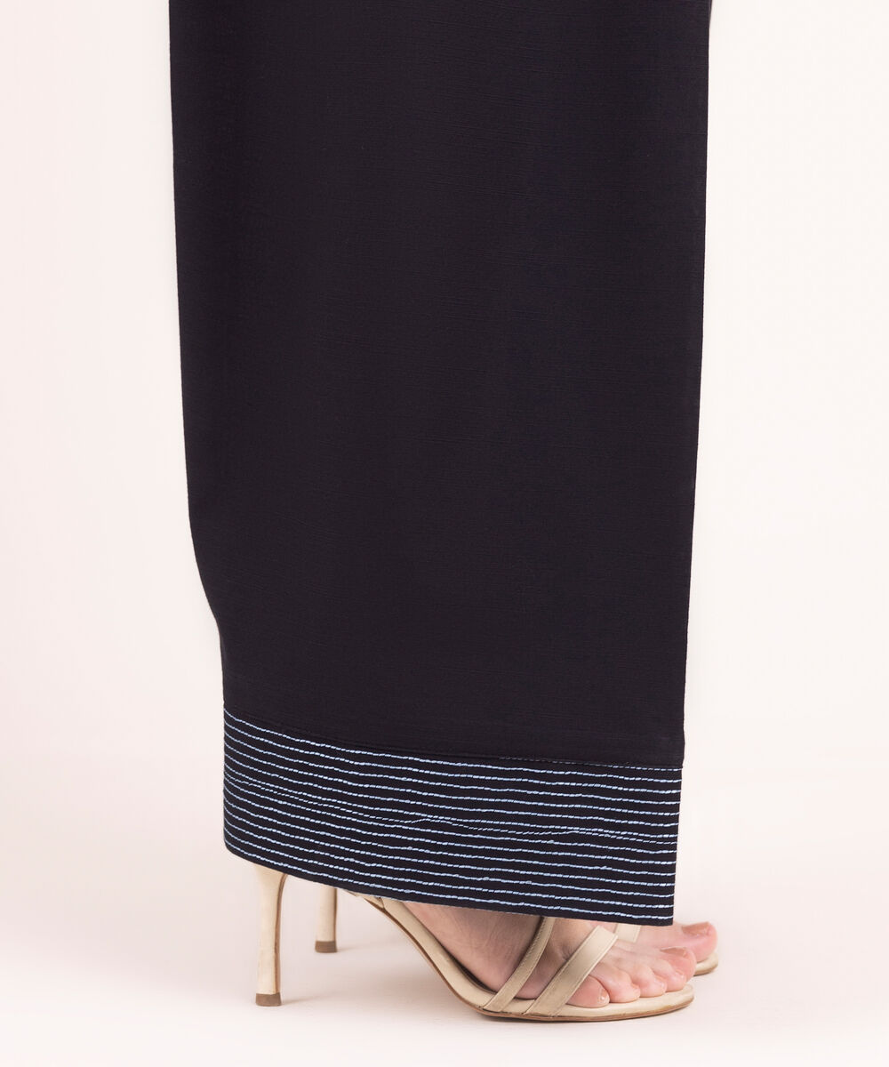 Women's RTW Khaddar Solid Black Farshi Shalwar