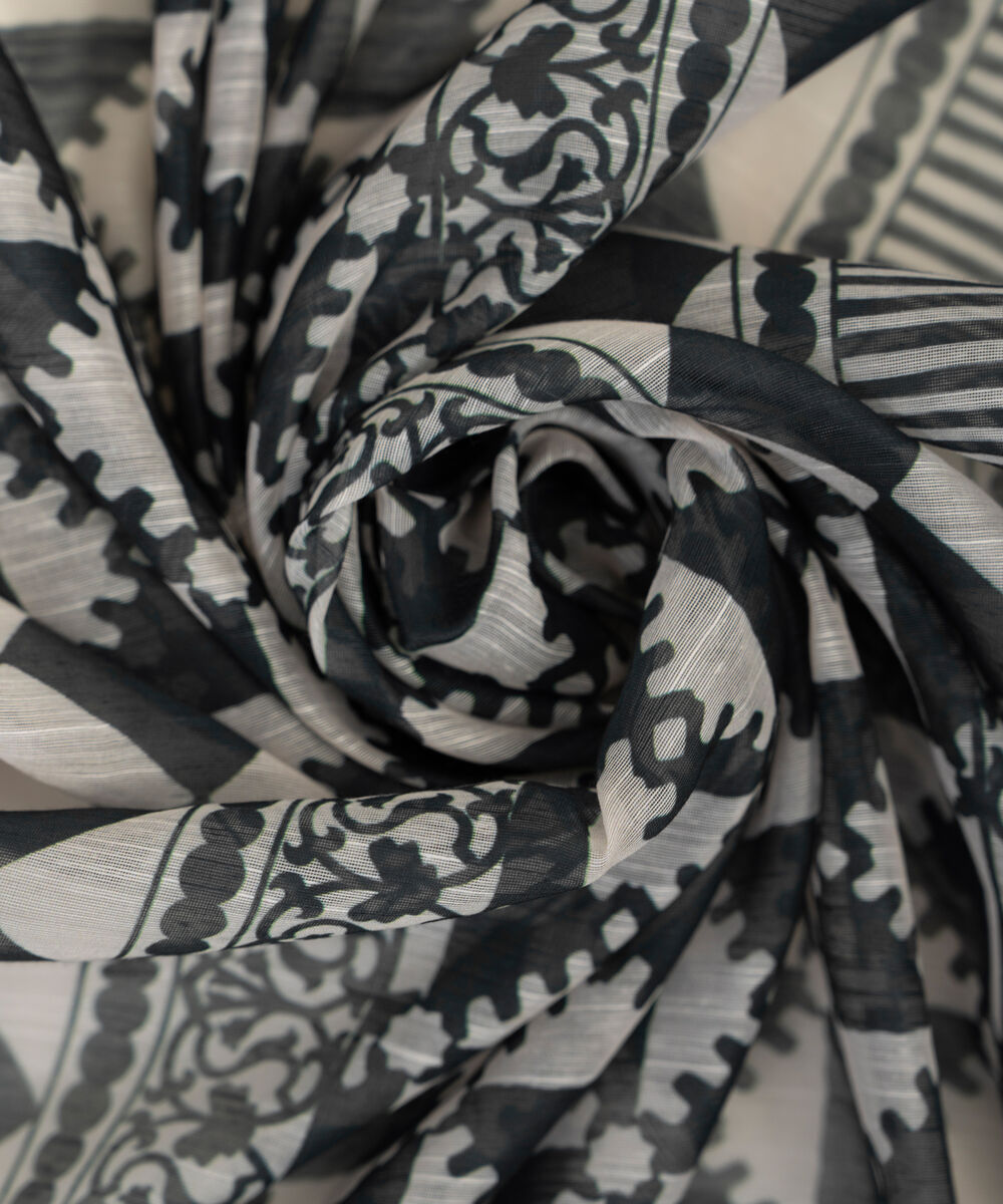 Manaar Printed Black Dupatta