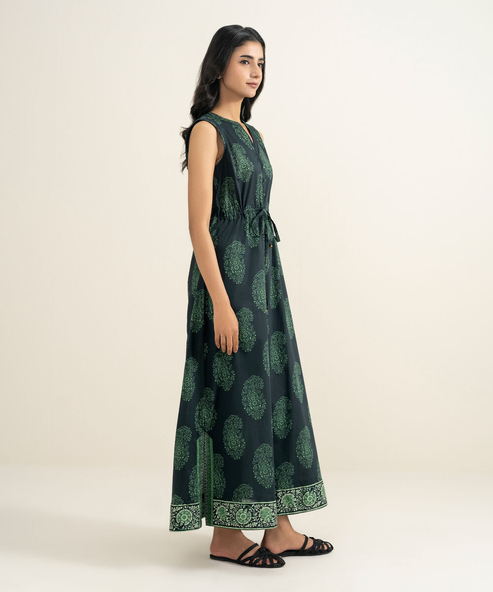 Women's RTW Lawn Printed Black Dress Shirt