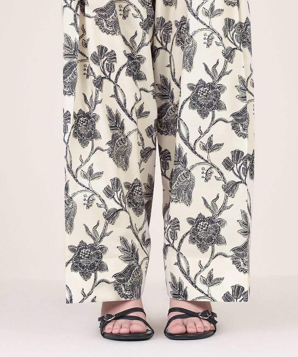 Women's RTW Cambric Multi Printed Farshi Shalwar