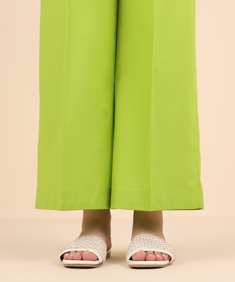 Women's Pret Cambric Green Solid Culottes