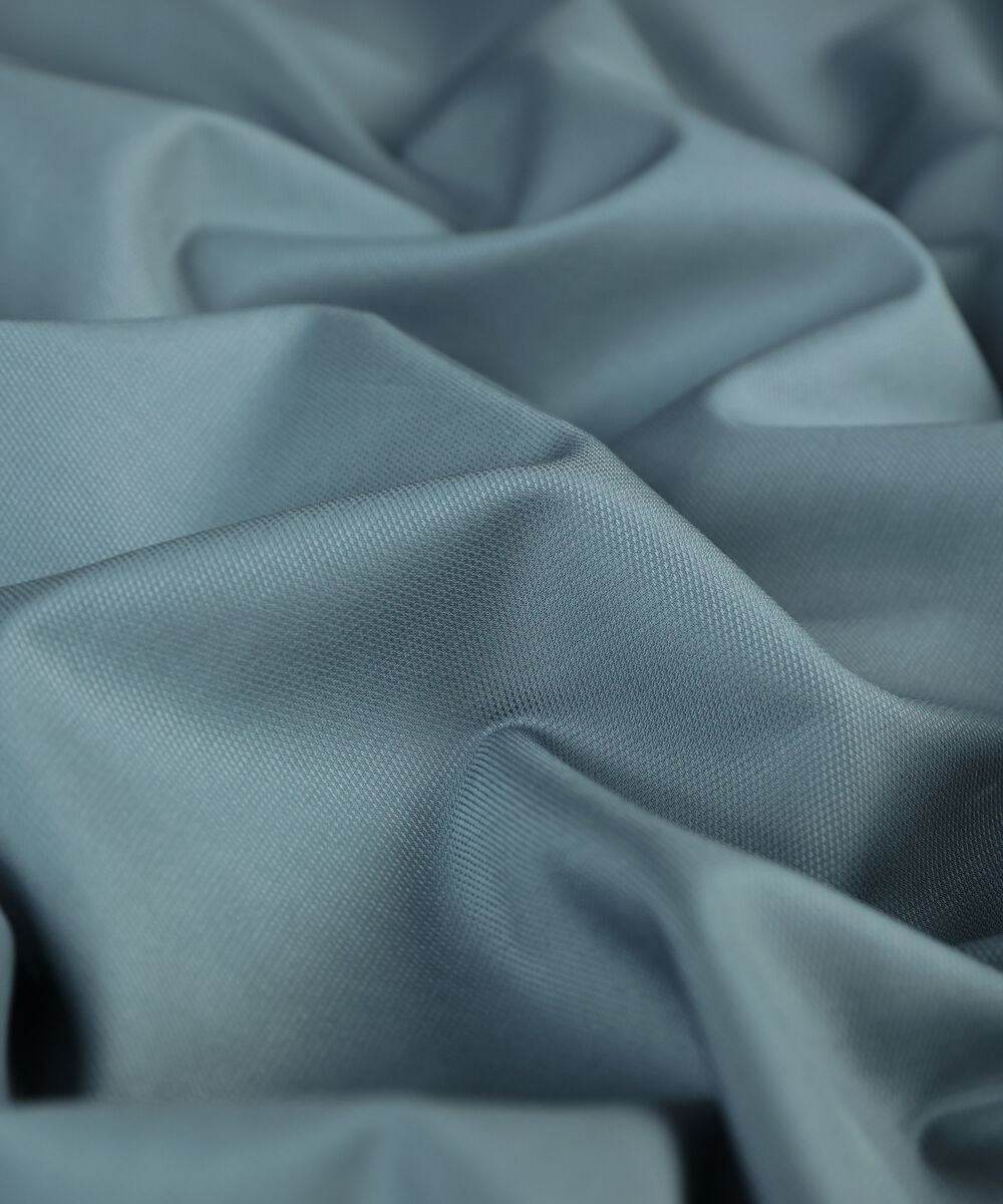 Men Unstitched Cotton Blue Full Suit Fabric