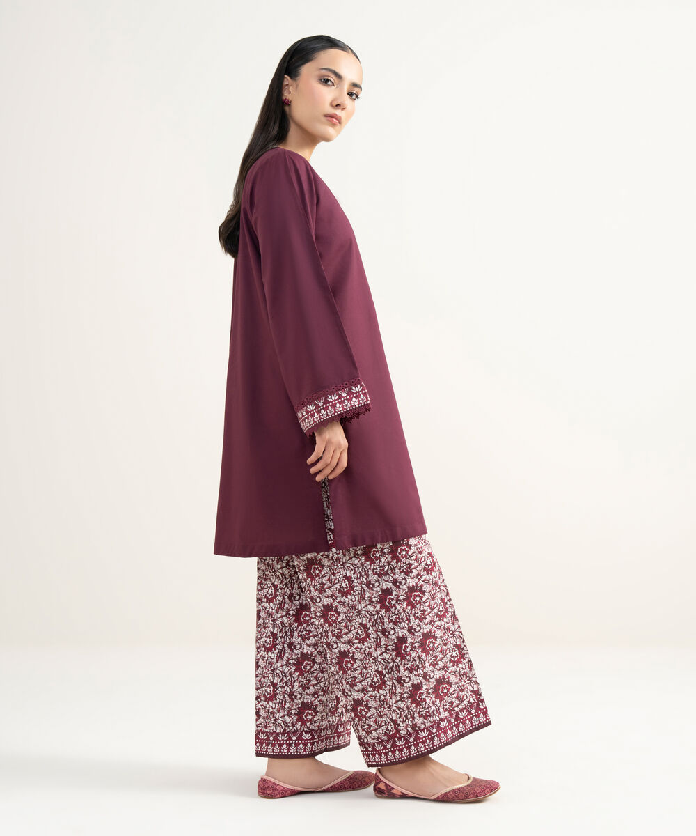 Women's RTW Cambric Solid Pink Straight Shirt