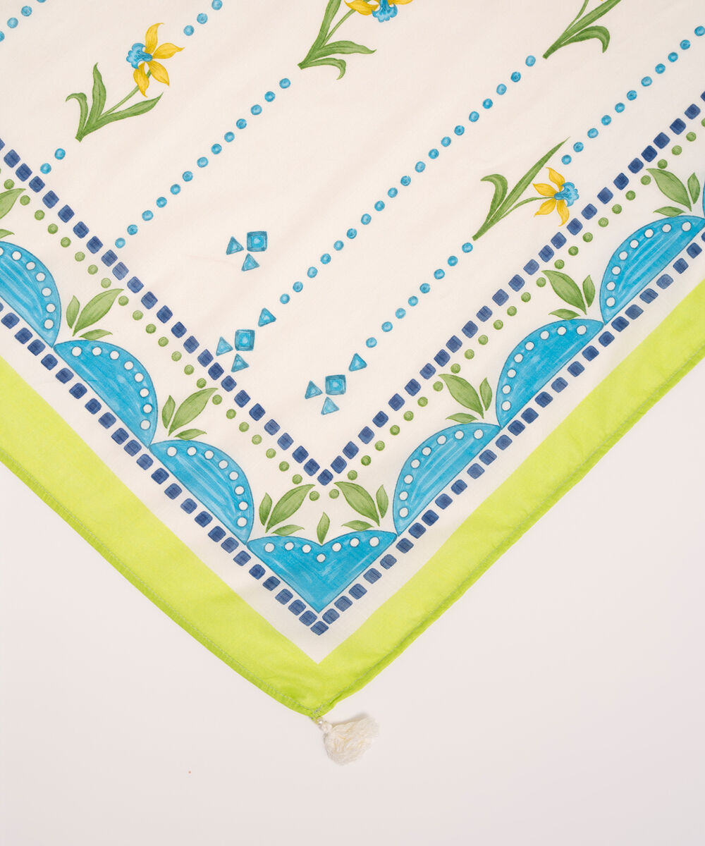 Lawn Printed Off White Dupatta