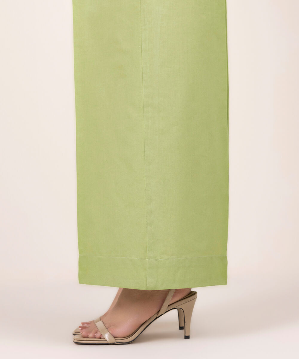 Women's RTW Cotton Viscose Solid Green Culottes