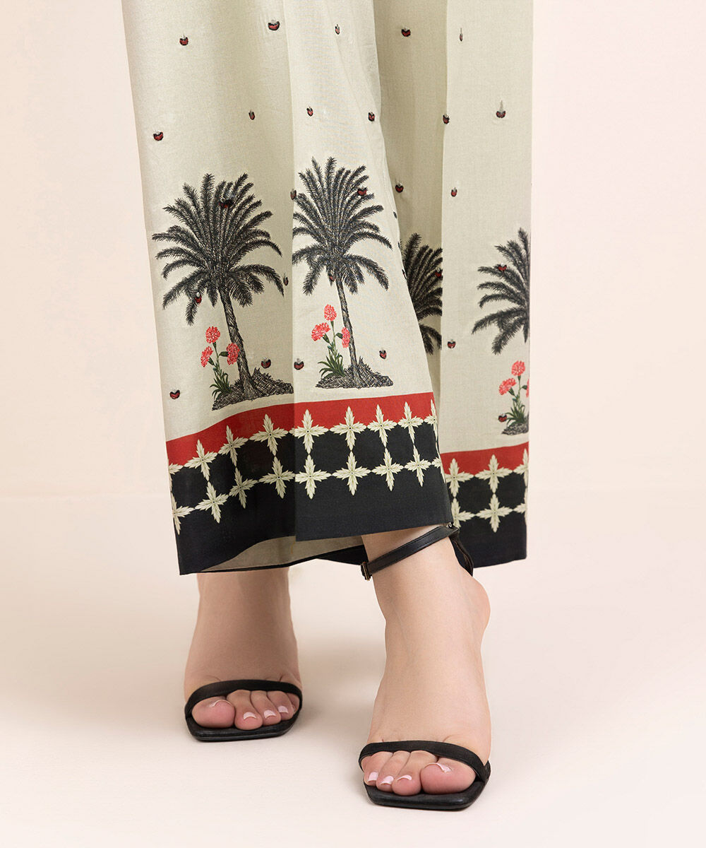 Woman - Multi Embroidered Cambric Culottes