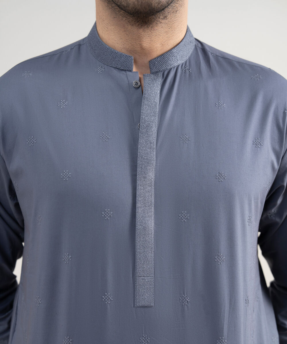 Men's Stitched Premium Cotton Dark Grey Suit