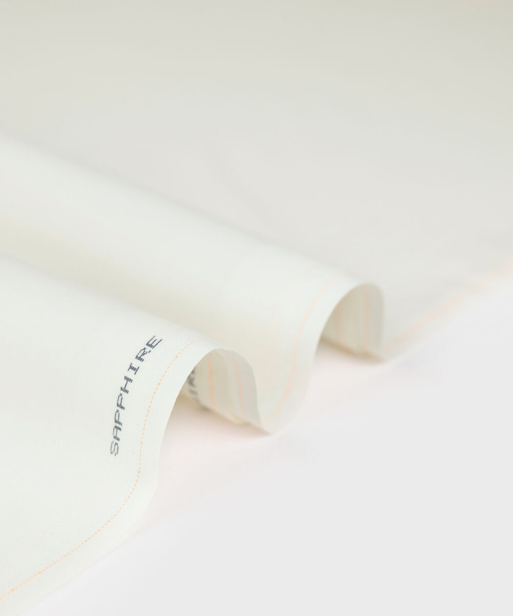 Men Unstitched Wash & Wear Off-White Full Suit Fabric