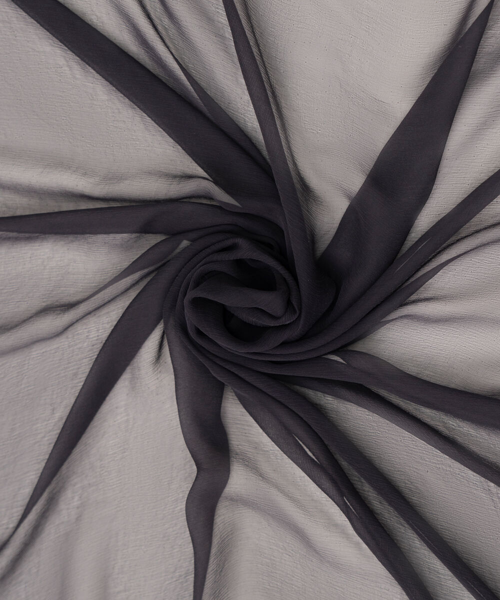 Crinkle Chiffon Embroidered Black Dupatta