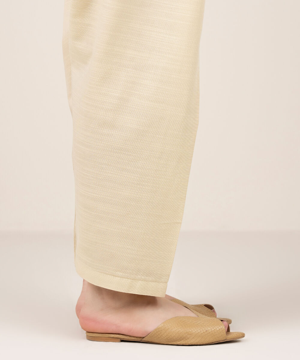 Women's RTW Khaddar Solid Beige Shalwar