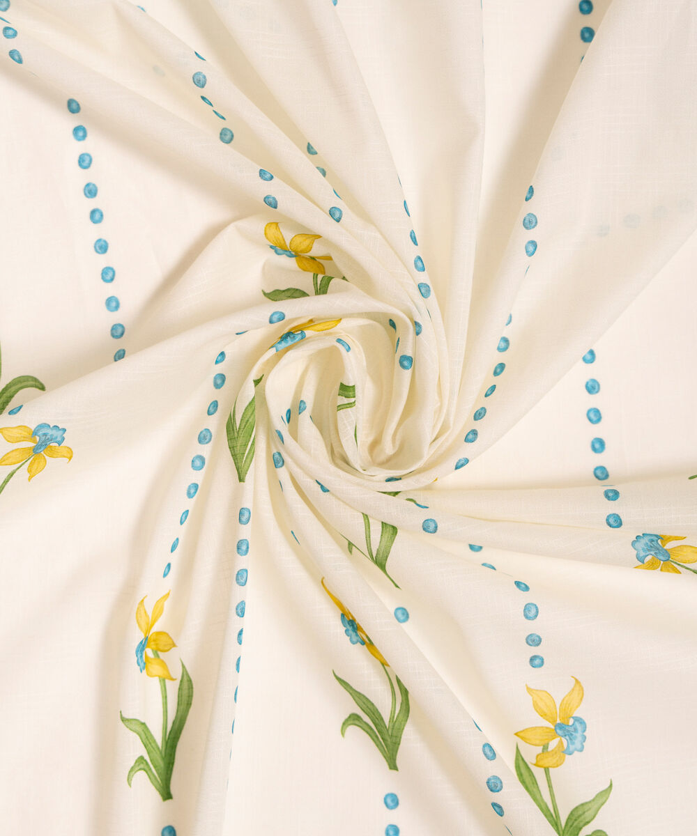 Lawn Printed Off White Dupatta