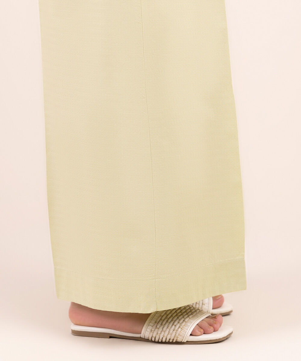 Women's Pret Dobby Green Solid Culottes