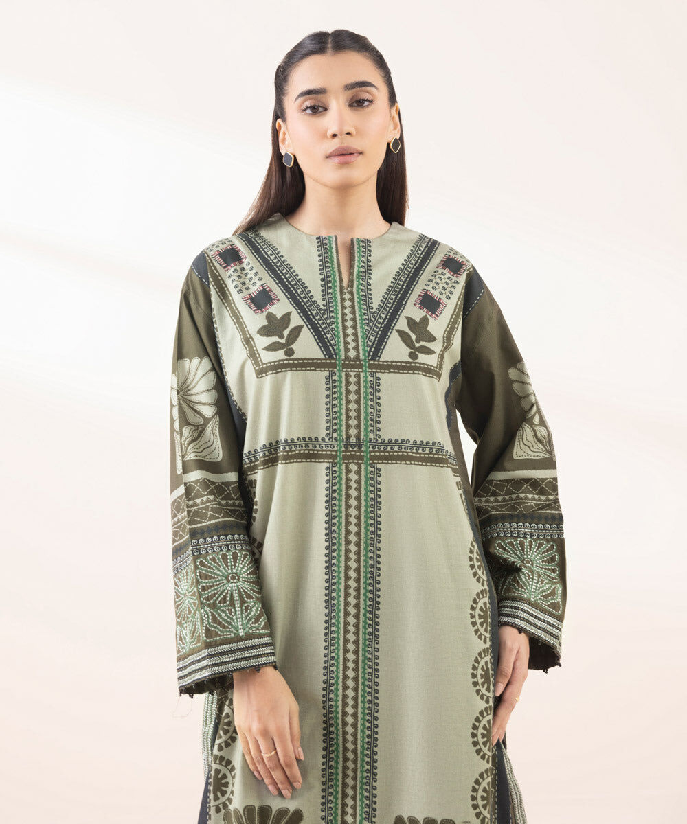 Woman - Grey Embroidered Cambric Shirt