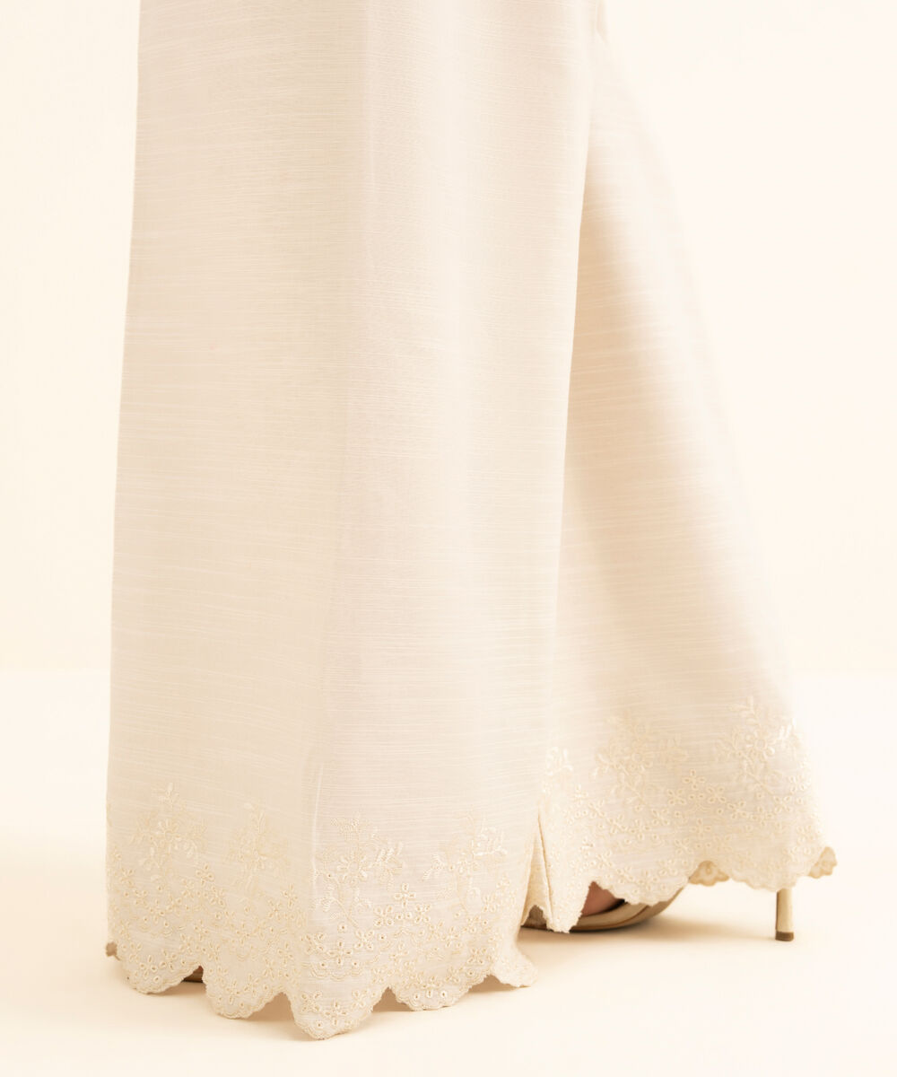 Women's Unstitched Khaddar Embroidered Trousers Fabric